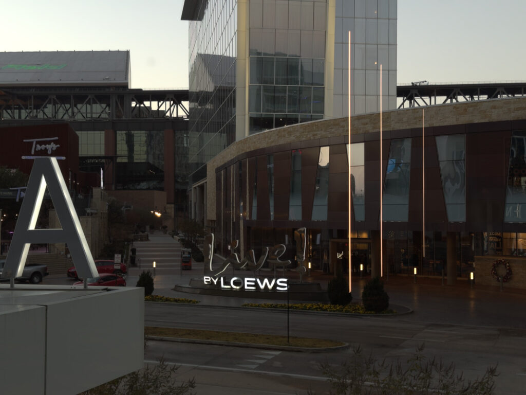 This is the entrance of Live by Loews from the Arlington Convention Center.