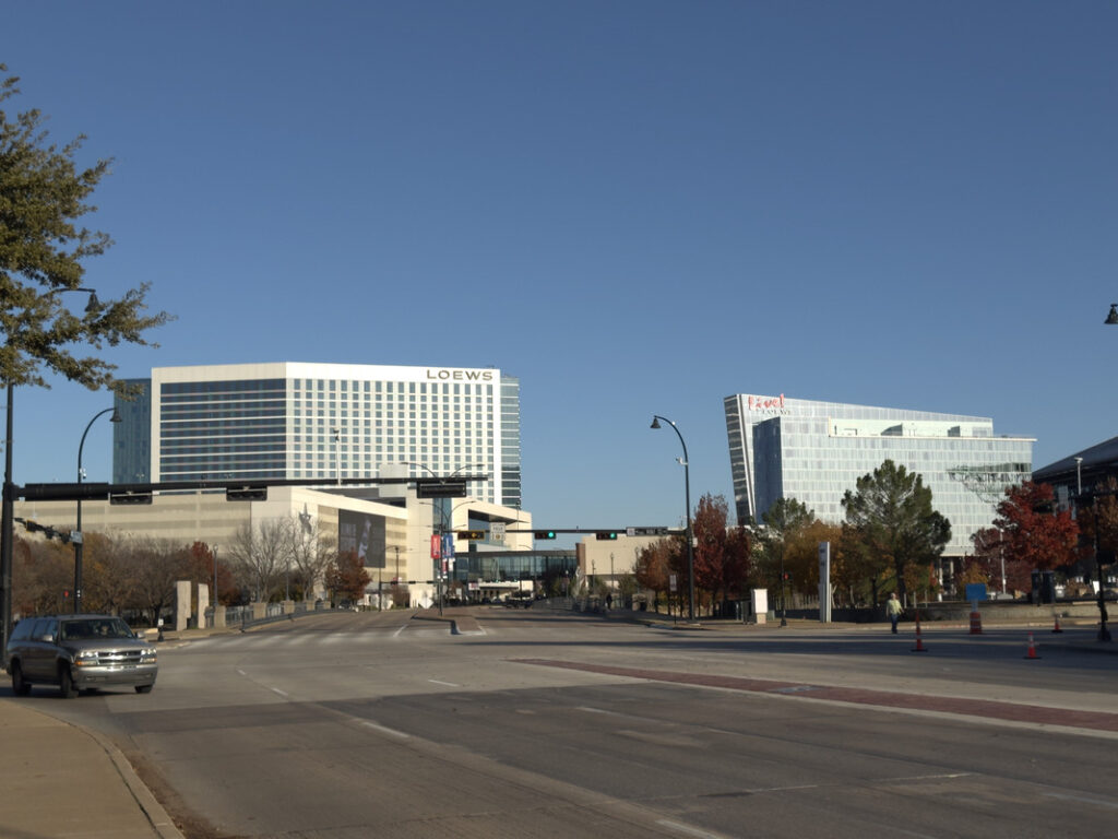 These are both Loews Hotels at the Arlington Entertainment District!