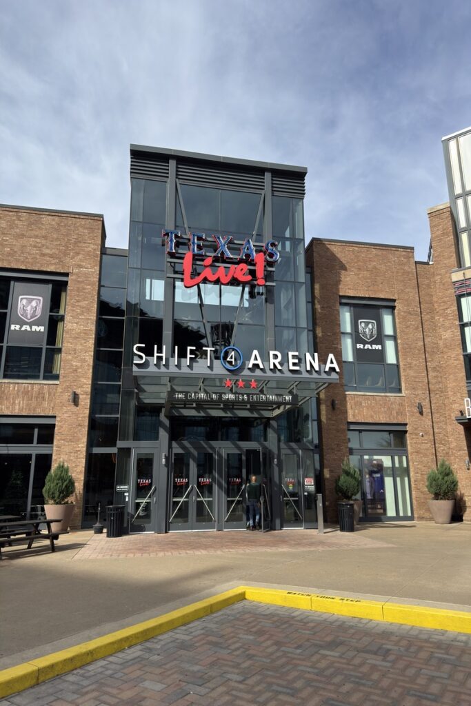 This is the entrance to Shift4Arena at Texas Live!