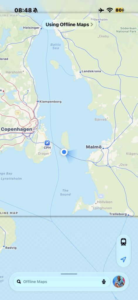 This is a map of the strait that separates Copenhagen and Malmo.