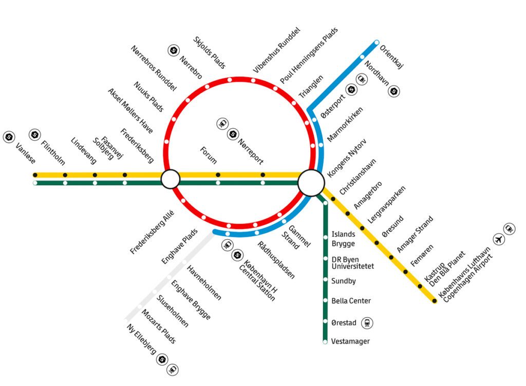 This is the metro map of Copenhagen!