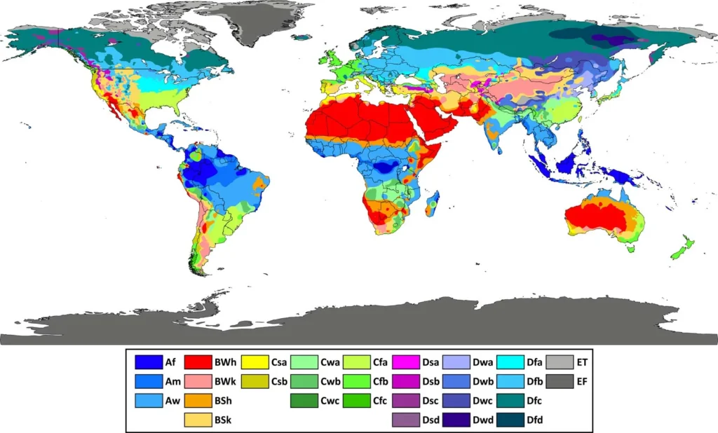 This is the world map by the Koppen Climate Classification system!